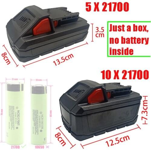 M18 21700 Li-ion Battery Plastic Case PCB Charging Protection Circuit Board Box Shell For Milwaukee 18V 20V Lithium Battery