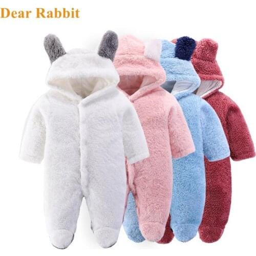 New born Cute baby jumpsuit Newborn Boy Girl Clothes Long Sleeve Hoddies Bear baby costume toddler Romper Autumn Winter 0-18M