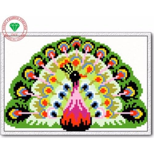 Latch hook rug kits Peacock Picture Needlework rugs carpets embroidery Thread embroidery cushion Patchwork Craft Carpet