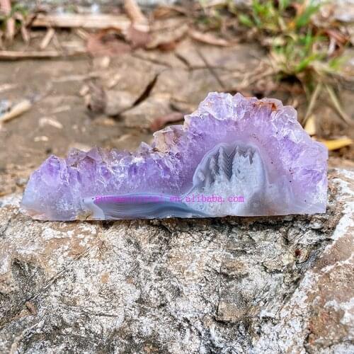 Natural Raw Amethyst Geode Healing Stone Energy Crystal Cluster Point Spirit Meditation Home Decor Art Gift Modern Accessories