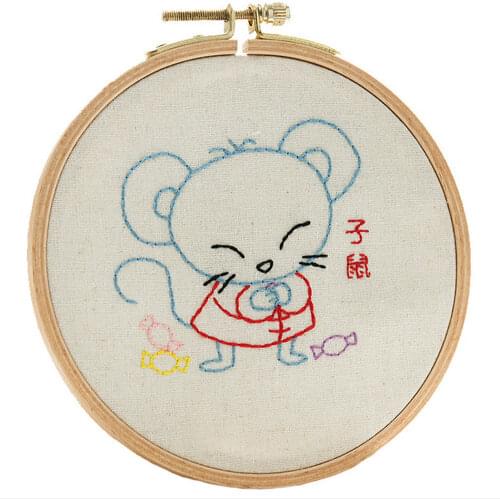 Unfinished Beginner Simple Embroidery Kit DIY Embroidered Sewing Cross Stitch Set Thread Tools Student Handwork Material Bag