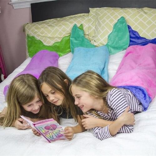 Shark Mermaid Tail Blanket Children Kids Mermaid Blanket Sleeping Sack Sofa Bed Throw for Childred Tail Bed Blanket