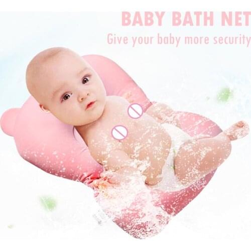 Portable Baby Shower Air Cushion Bed Babies Infant Baby Bath Pad Non-Slip Bathtub Mat Newborn Baby Safety Security Bath Seat