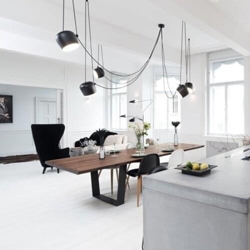 Modern Drum Pendant Lamp LED Hanging Light Spider Industrial adjustable droplights for Dining,Parlor , kids'room ,Bar,loft lamp