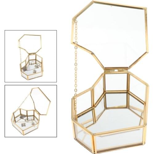 Glass Jewelry Box, Jewelry Display Organizer Keepsake Box Home Decorative Box Case for Storage Trinket Ring Earring
