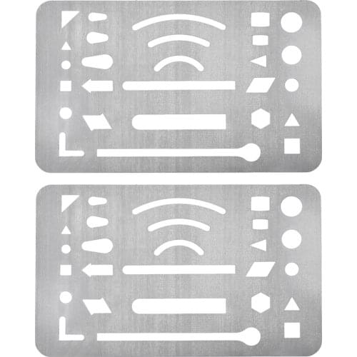 Uxcell 2Pcs Erasing Shield 27 Patterns Stainless Steel Drawing Template to art engineering design mechanical drawing etc