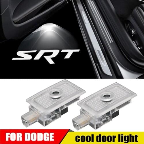 2-4 pcs Led Car Door SRT Logo Light Car Styling For Dodge Magnum Charger Avenger Shadow Ghost Insignia HD Projector Welcome Lamp