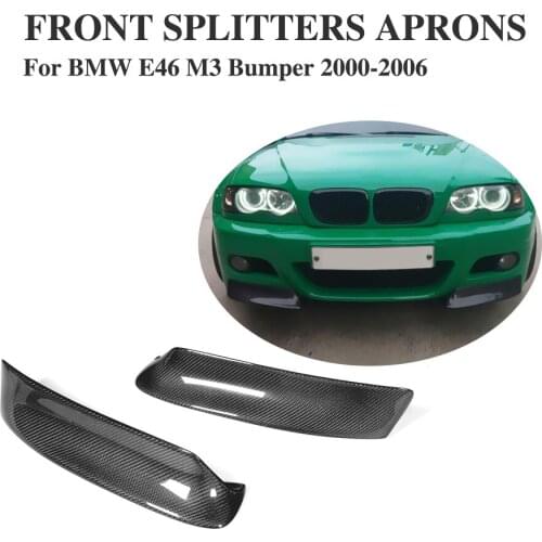 Carbon Fiber Front Bumper Splitters Covers Trims for BMW 3 Series E46 M3 Bumper 2000-2006 2PCS/Set Auto Side Bumper Aprons