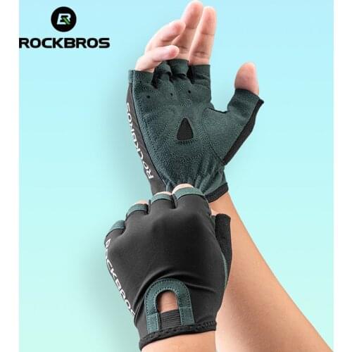ROCKBROS Cycling Gloves Men Women Road Racing Half Finger Summer Mittens High Stretch Fabric Outdoor Sport MTB Bike Glove