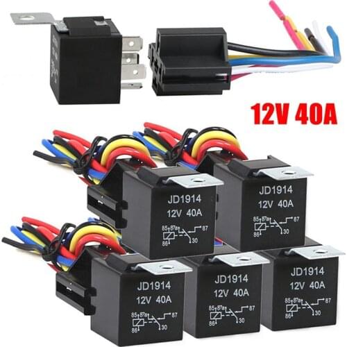 Waterproof Automotive Relay 12V 5Pin 40A Car Relay 12V 5Pin With Relay Socket Convenient