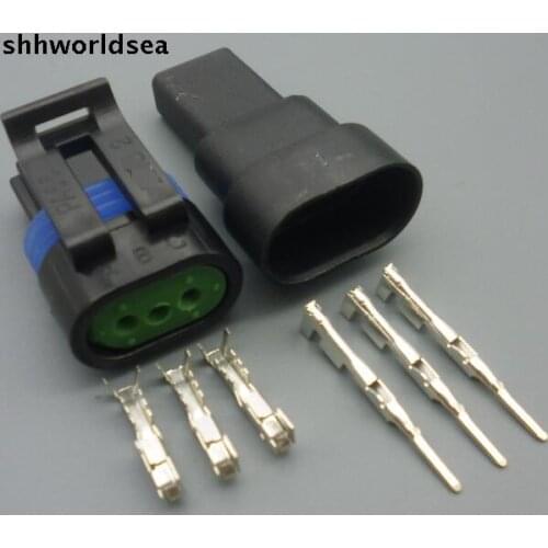 Worldgolden 5/30/100sets kit 1.5mm 3p male female auto wire harness connector ignition coil 12162182/12162185