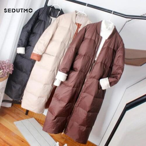 SEDUTMO Winter Warm Long Duck Down Jackets Women Oversize Coat Autumn Slim Puffer Jacket ED831