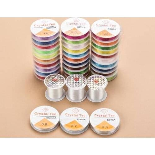 1mm 10pcs/lot Mixed Colors Soft Strong Elastic Rope Transparent String Thread Beading Bracelet Patchwork DIY