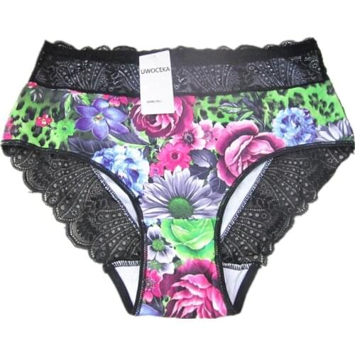 2PCS Pack Cotton Plus Size Sexy Lingerie Panties Bragas Womens Ladies Lace Underwear Woman Shorts Girl Fashion Briefs Lot XXXL