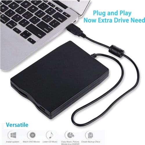 3.55 Portable USB External Floppy Disk Drive 1.44MB FDD CD Emulators No Extra r Required,Plug and Play