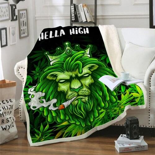 3D Print Weeds Plush Throw Blanket Sherpa Fleece Bedspread Blanket Vintage Bedding Square Picnic Wool Soft Blanket