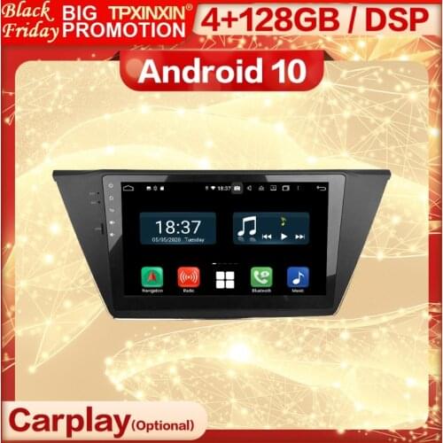 4+128G Carplay 2 Din Android 10 Screen Multimedia Stereo Receiver For VW Touran 2015 2016 2017 Wifi Radio Audio Player Head Unit