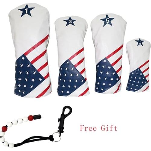 4pcs/Set Waterproof Golf Club Head Cover Wood Driver Headcover Stroke Count