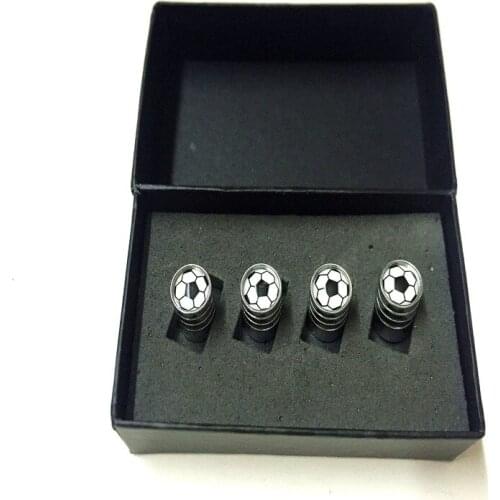 4Pcs/Lot Football Logo Stainless Steel Caps Car Emblem Wheel Tire Valve Caps Tyre Dust Cap For Cars