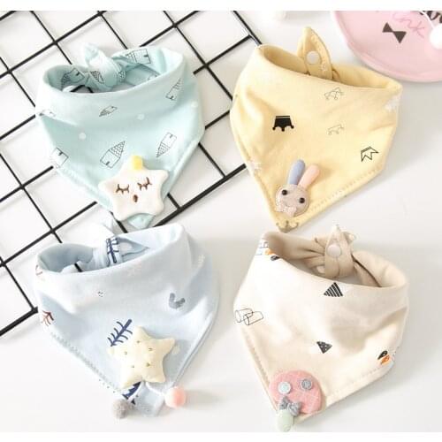 4Pcs/Pack Infant Baby Scarf Burp Cloth Bandana Cotton Bibs Newborn Baby Boy Girl Toddler Autumn Winter Scarf Waterproof Bib