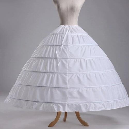 6 Hoops Petticoats Bustle Ball Gown Wedding Dress Underskirt Bridal Crinolines