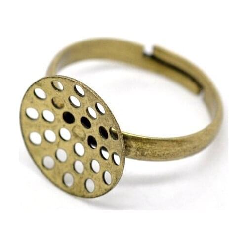 Free shipping!!!!!Adjustable Bronze Color Ring Base Blank Findings 19mm base 14mm