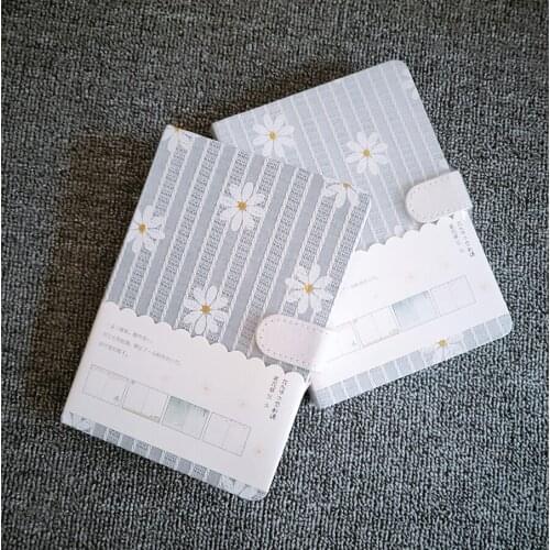 Korean Kawaii Flower Notebook 2021 Creative girl hand book ins simple style literary diary notebook Magnetic buckle Notepad