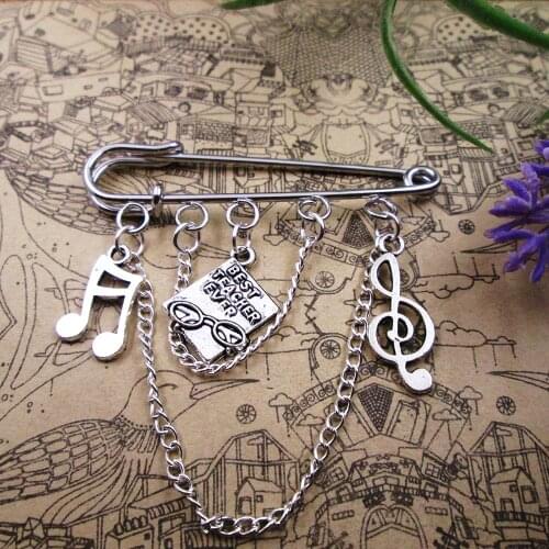 Music teacher Music Teacher Music School teacher Music School Piano Guitar Violin Choir brooch