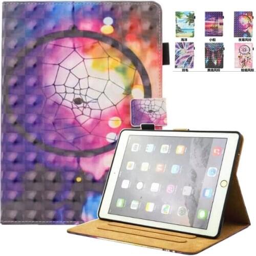 Marble Pattern Flip Cover For Apple iPad air 1/ air2 For iPad 5 6 Case Tablet Soft TPU Silicone PU Leather Stand Skin Shell