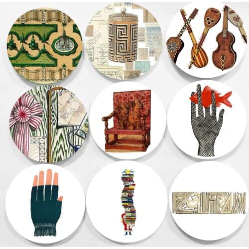 Decorative Plate Variety Wall Plate Round Dish Nordic Style Hand-Made Design High-Quality Trays Decorative Home Bar Studio