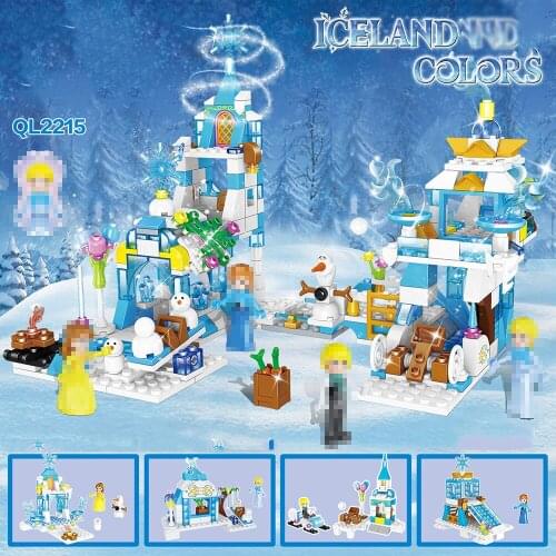 Iceland Romance GIRLS Series ChildrenS Educational Assembled Fight Inserted Small Particles Building Blocks Christmas gift