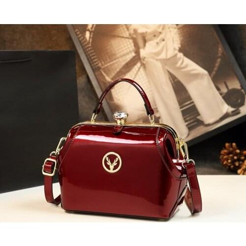 Doctor Bag Fashion Simple Leather Women Handbag Shoulder Messenger Bag 2021 New ladies Joker party Cosmetic bags Hard Zipper