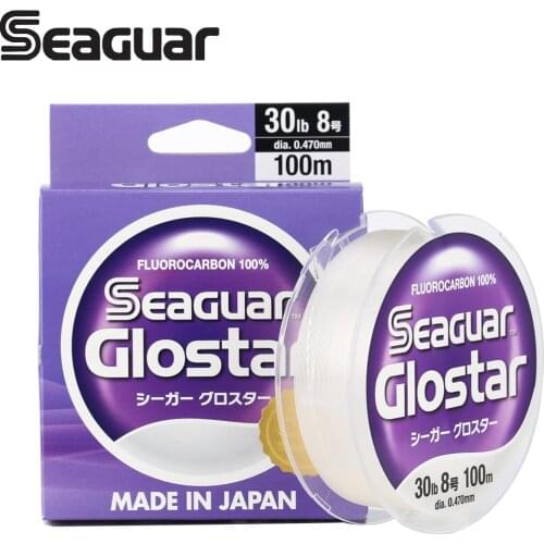 2021 SEAGUAR GLOSTAR 100% Fluorocarbon Fishing line 100M 60M 4LB 10LB 55LB Carbon Fiber JAPAN 50th Anniversary Limited Edition