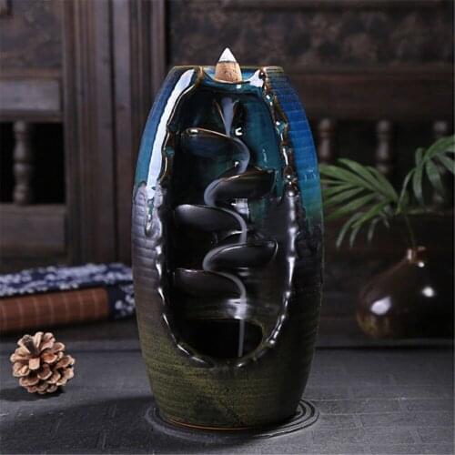 NEW Ceramic Cone Incense Holder Burner Backflow Incense Smoke Waterfall Censer Smell Aromatherapy Diffuser Home Decoration