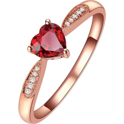 2021 Trend 925 Silver Charms Rose Gold Color Created Ruby Gemstone Lab Diamonds Rings For Women Elegant Jewelry Gift Wholesale
