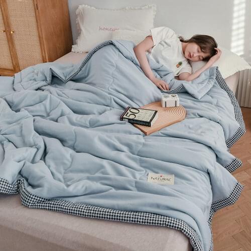Washed cotton summer cool quilt air conditioning quilt summer thin childrens quilt dormitory machine washable quilt comforter