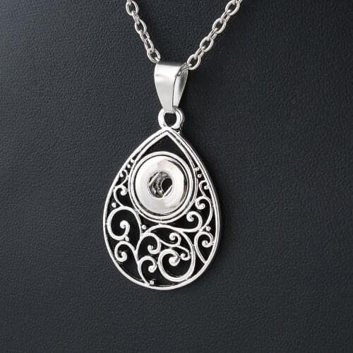 2017 New Fashion Beauty Pendant Retro Pattern Xinnver Snap Necklace Fit DIY 12MM Snap Buttons Jewlery Wholesale Women ZG091