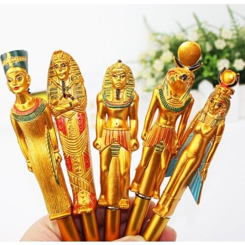 New Arrive 300 Pcs Craft Ballpoint Pens Ancient Egyptian Characters Shape Pens Ball Pen with Magnetism Random