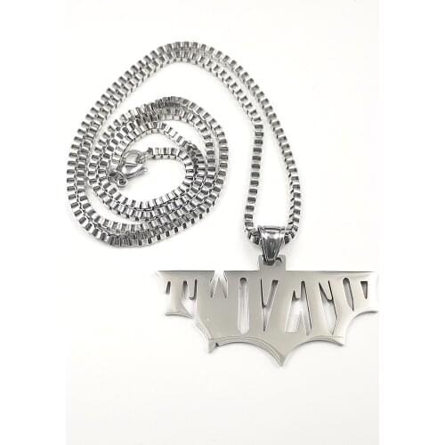 Silver Juggalo Twiztid Charm Stainless steel ICP Pendant necklace box chain 2.4mm 24 inch