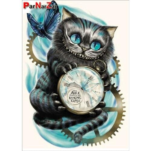 ParNarZar 5D DIY Diamond Painting Accessories Cat Strass Clock to Embroider with Cross Point On Canvas Wall decoration