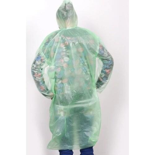 10 Pcs/Lot Unisex Disposable Raincoat Adult Emergency Waterproof Hood Poncho Travel Camping Must Rain Coat