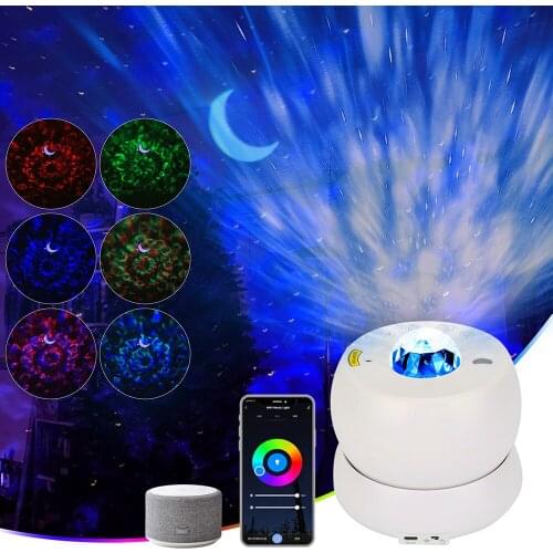 WiFi Smart Moon Star Projector Night Light Blueteeth Music Player Rotate Starry Sky Porjectors Room Decor Projection Lamp Gifts