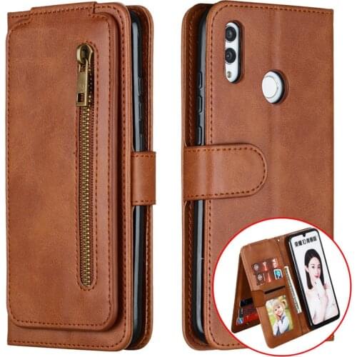 Luxury Flip Stand Leather Case for For Huawei Honor 10 Lite Zipper Wallet Card Cover for Honor 10 Lite Phone Cases Coque Etui