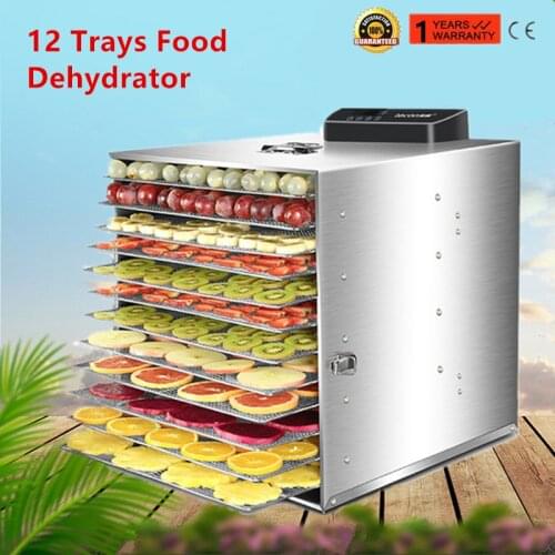 Commercial 12 Layer Professional Fruit Food Dryer Stainless Steel Food Fruit Vegetable Pet Meat Air Dryer Electric Dehydrator