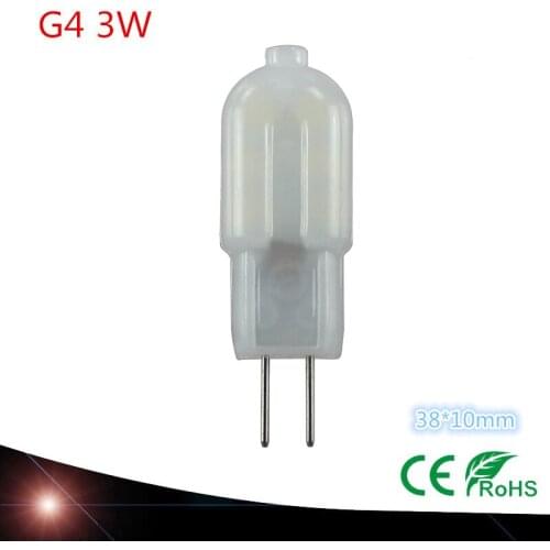 5pcs G4 LED Lamp Bulb SMD AC /DC 12V 220V 3W LED Lighting Lights replace Halogen G4 for Spotlight Chandelier