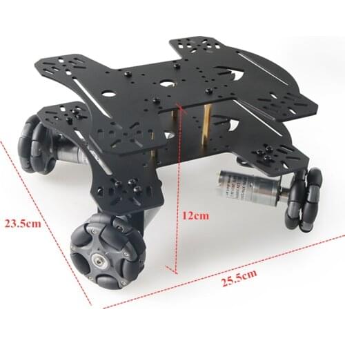 SZDOIT MC806 2-layer Metal Plane Chassis Car Kit 58mm Omnidirectional Wheel and 4pcs DC Motors Toys for RC Smart Chassis Car