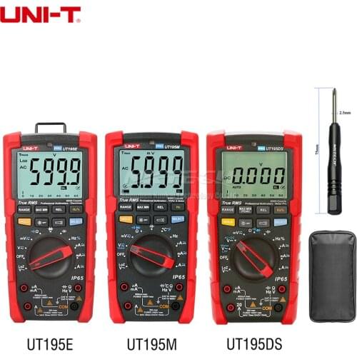 UNI-T UT195E UT195M UT195DS Industrial True RMS Digital Multimeter Flashlight LoZ AC Voltage AC DC A Volt Resistance Capacitance