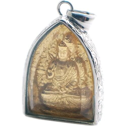 Unisex 316L Stainless Steel Golden Silver Color Buddha Protect Pendant