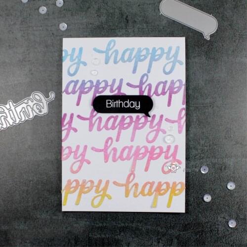 2Pcs Happy decoration Metal Cutting Dies Stencils DIY Scrapbooking Paper/photo Cards Embossing Dies