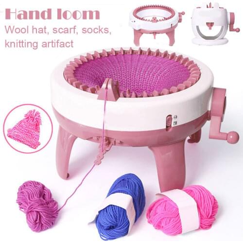 Knitting Machine Smart Weaving Loom Round Knitting Machines Knitting Board Rotating Double Knit Loom for Sock Hat